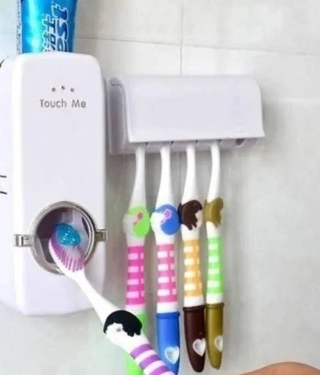 Aplicador Automático de Pasta Creme Dental + Suporte para 5 escovas