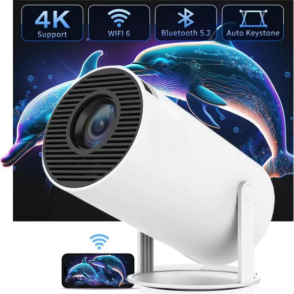 Home Cinema Outdoor portable Projetor New 2024 4K Android 11 Dual Wifi6 200 ANSI Allwinner H713 BT5.0 1080P 1280*720P